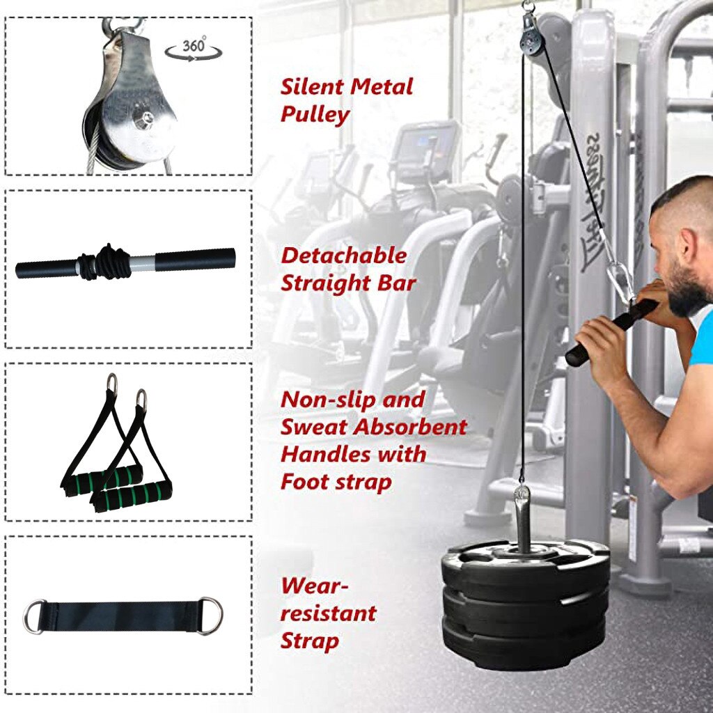 11Pc Fitness Diy Gym Katrol Kabel Machine Attachment System Indoor En Outdoor Lifting Onderarm Arm Sterkte Fitnessapparatuur