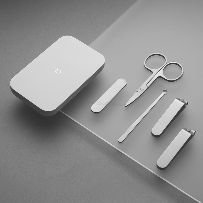 Xiaomi Mijia — Outils de beauté professionnels, 5 pièces, ensemble pédicure, coupe-ongles en acier inoxydable, embout auriculaire, avec lime à ongles