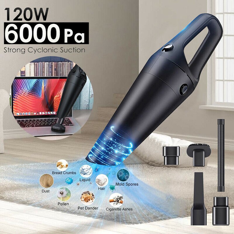 12V senza fili 6000papà aspirapolvere per auto senza fili bagnato asciutto aspirapolvere per aspirapolvere portatili automatici strumento per la pulizia degli interni delle auto
