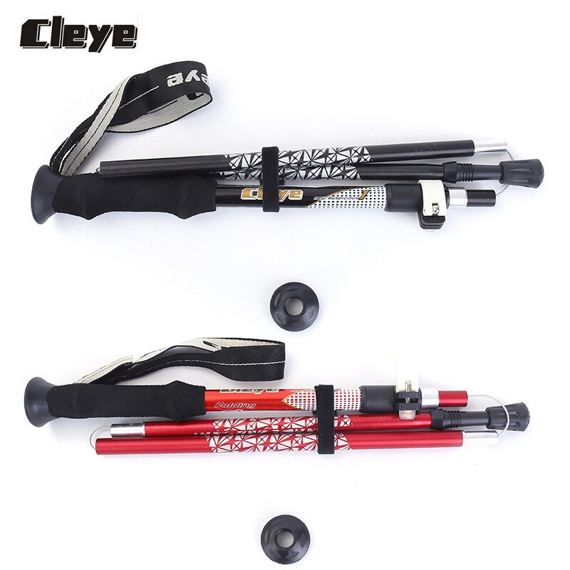 2 Pcs Foldable Trekking Poles Retractable External Lock Batons 7075 Lightweight Walking Sticks Nordic Hiking Canes