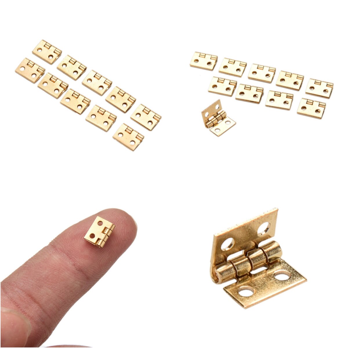 10 Stks/partij 10X8Mm Mini Kast Lade Scharnier Butt Scharnier Koper Goud 4 Kleine Kleine Scharnier Gat Hand gereedschap Hardware
