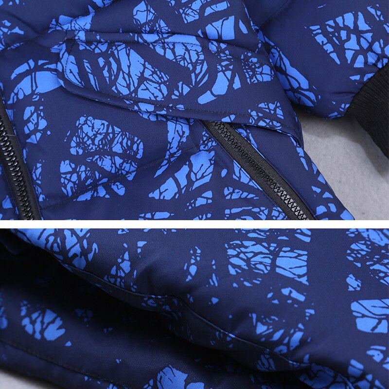LZH Herbst Winter Mitte-Länge Blau aufbringen Baumwolle Mantel Mit Kapuze freundlicher Unten Jacke lässig Buchstaben Jacke Für EINE Jungen 3-10Y