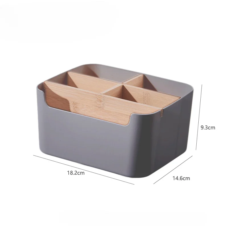 Fernbedienung Halfter Schreibtisch Lagerung Organizer Kasten Container Bambus Holz Partition Abnehmbare Lagerung Kasten Schreibtisch Büro Liefert: Schokolade