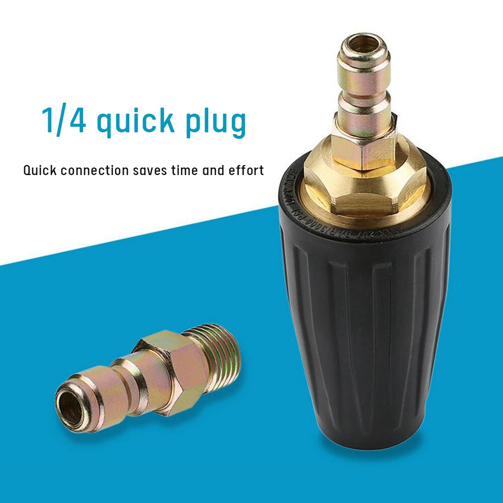 360 Degree Rotating Dirt Blaster Turbo Nozzle with 1/4"Quick Release Plug Connector for High Pressure Washer Car Cleaner Machine