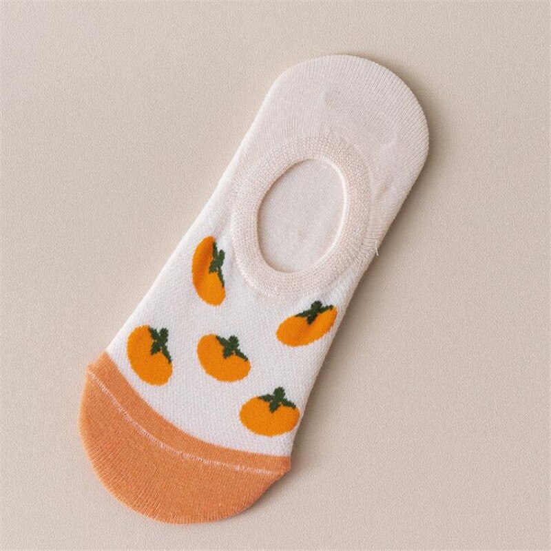 Novedad en calcetines cortos estampados de fresa y plátano para mujer, calcetines de frutas Kawaii, zapatillas medias invisibles de algodón para mujer, calcetines cortos: 3