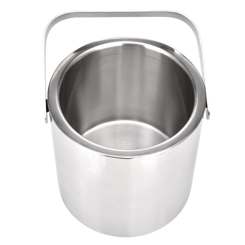 1.3L Double Walled ice bucket Stainless steel Ice Cube Container with ice tong Clip Lid for storage and bar cooler