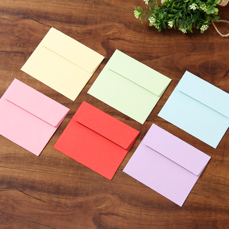 100/ sets effen enveloppen 9*10cm sets blanco kaarten verkrijgbaar in verschillende kleuren retro envelop