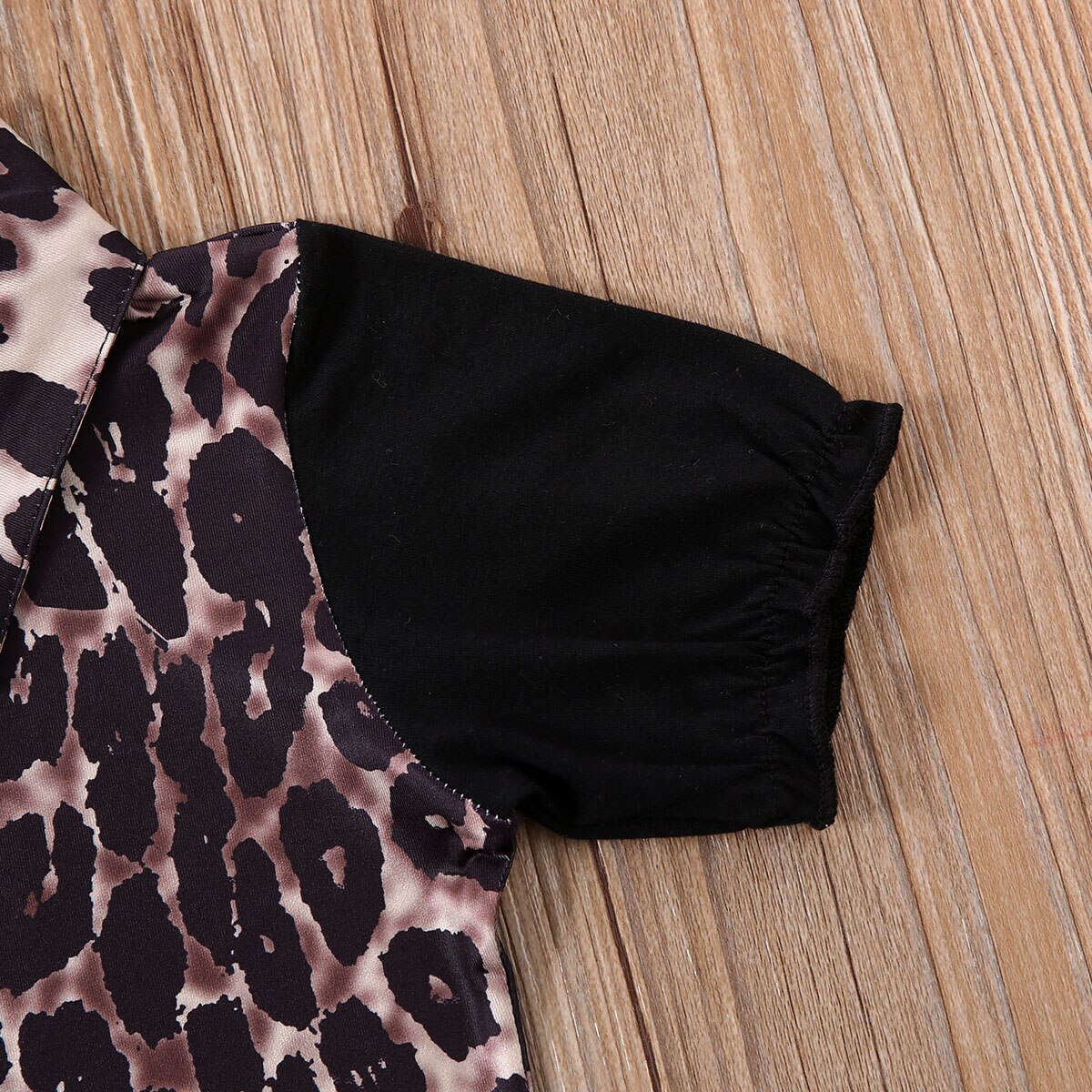 1-6Years Kids Baby Girl Leopard Shirts Summer Short Sleeve Turn-down Collar Buttons Child Girl Long Shirt Casual Tops