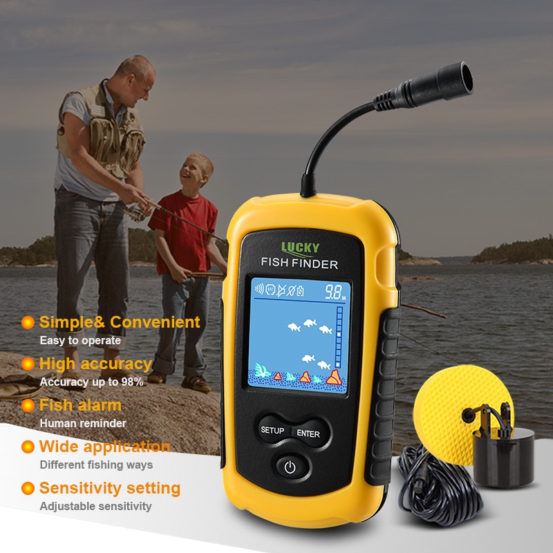 Findfish Draadloze Draagbare Sonar fishfinder Handheld Bedraad Fishfinder Marine Fishfinder Alarm Sensor Transducer met kleuren LCD
