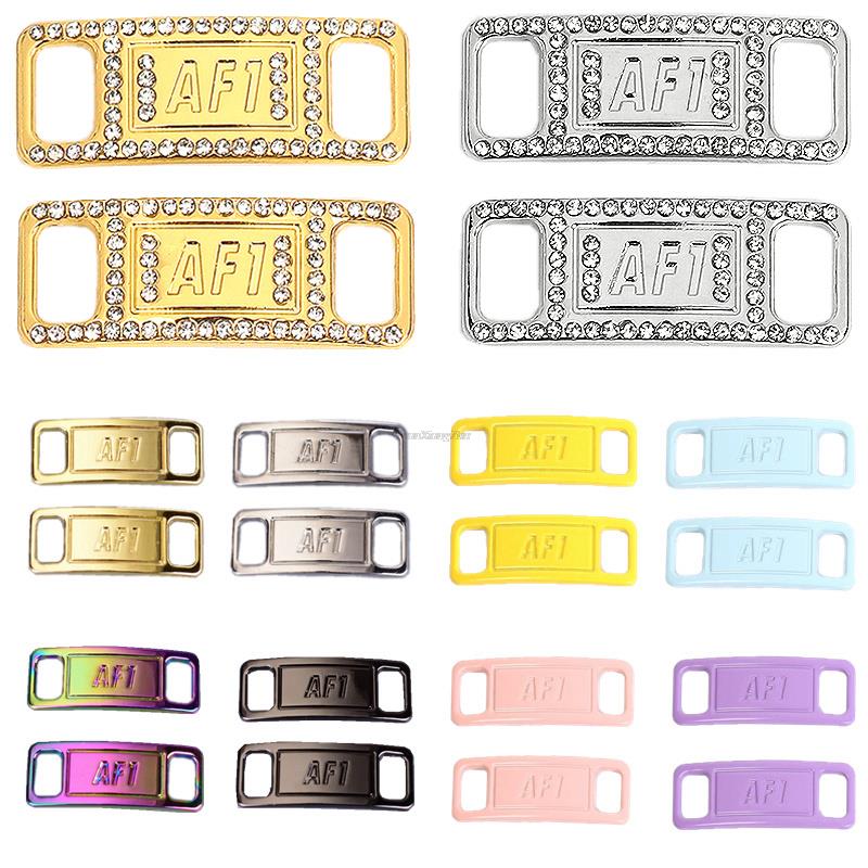 Combinación AF1 de abalorios de diamante para zapatos, cordones de , hebilla de Metal de , decoraciones, Chapa de la Fuerza Aérea 1, accesorios para zapatos