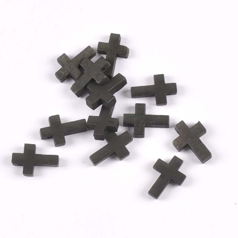 Cuentas cruzadas de madera para manualidades, suministros para manualidades DIY, adorno colgante, colgante, para niños, decoración de madera sin terminar, artes y manualidades, 50 Uds., m2575: 1