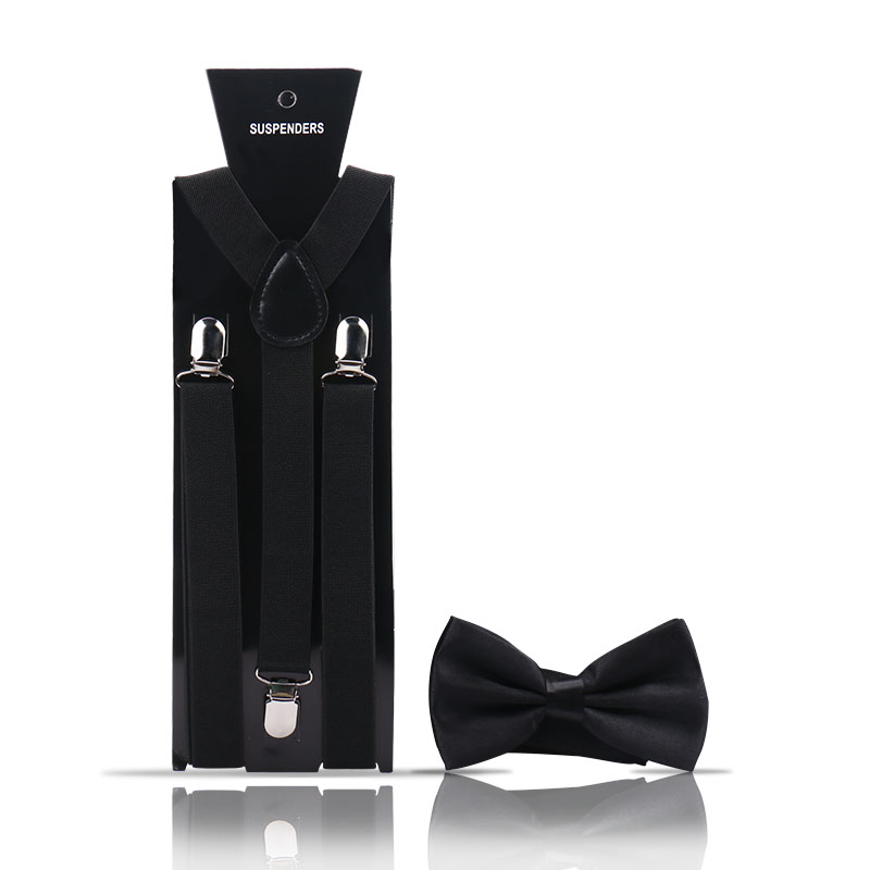 Adult Men's Suspenders And Bow Tie Two Pcs Set Harness Man For Pants Gentleman Suit Accessories Wedding Business