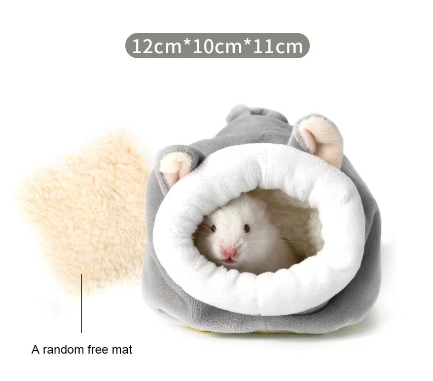 Gaiola para hamster, cama macia e quente para animais de estimação, rede para ratos, porco, esquilo, casa de inverno, ninho de veludo, cama quente para dormir, itens pequenos para animais de estimação: Chocolate