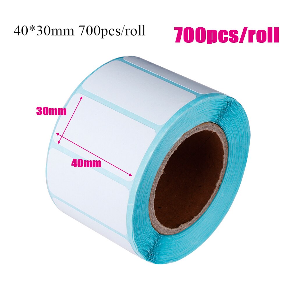 1 rolle Klebe Thermische Etikett Aufkleber Supermarkt Preis Leere Direkt Druck Papier Wasserdicht Paket Schild Druck Liefert: 40x30mm 700Stck