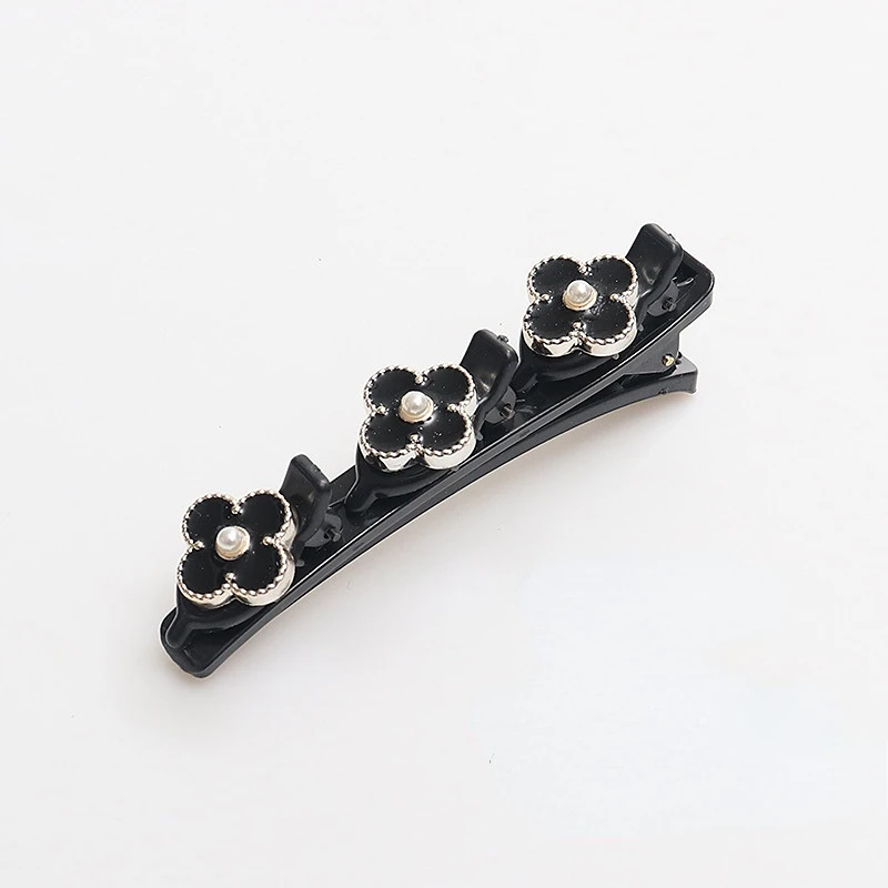 Double Layer Braided Hairpin Hair Hoop Broken Hair Clip Women Hairpin Korean Fixed Headband Hairpin Lazy Hair Accessories: black