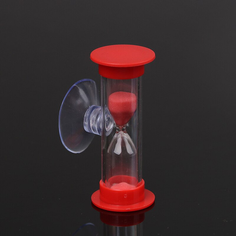 3 minutes minuterie de douche dent brossage minuterie créatifs enfants fournitures sablier sable horloge plastique ventouse 7 couleurs: Rouge