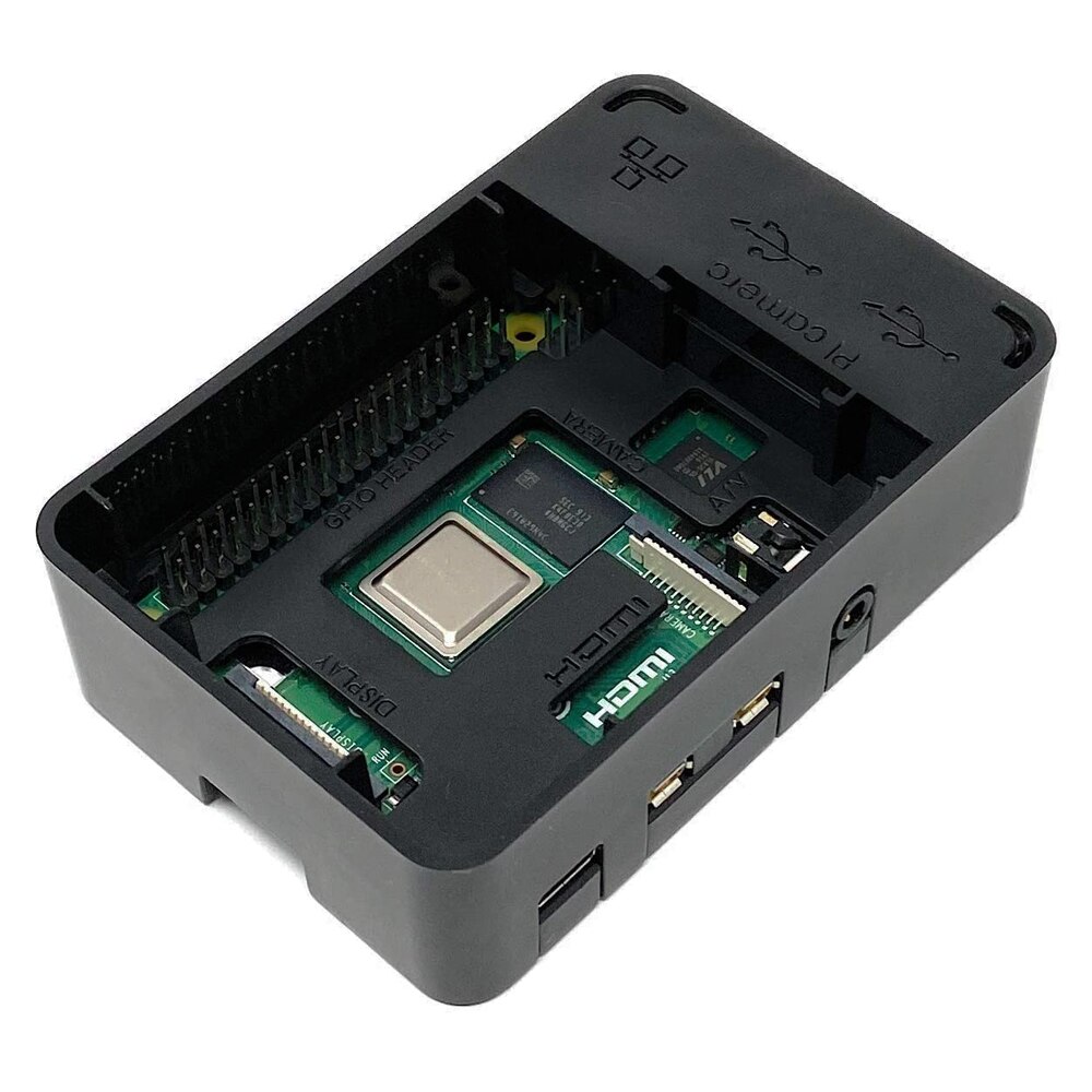 Raspberry Pi 4 ABS Case Raspberry Pi 4 Model B Pi 4B Case Black Box Shell Enclosure support Cooling Fan Aluminum Heat Sink