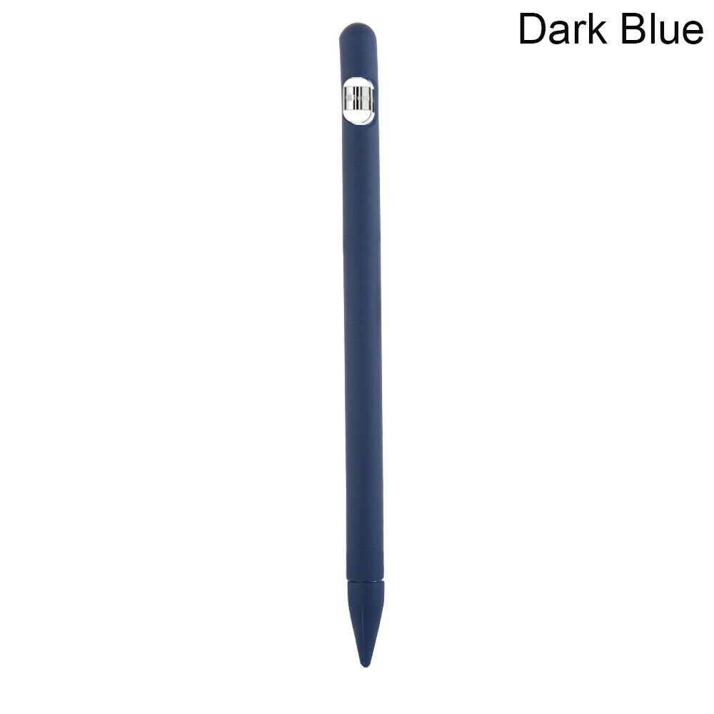 Full colors Soft Silicone Compatible for Apple Pencil Case Silicon Case for iPad Pro Tablet Touch Pen Pencil Stylus Sleeve Cover: Dark Blue