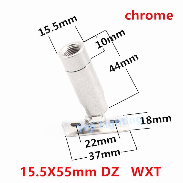 Universalhoved  m10 m8 indvendig gevind udvendige tænder loft rose baldakin adapter lampe sokkel stik jernbelægning belysningsarmaturer: 15.5 x 55 dz krom