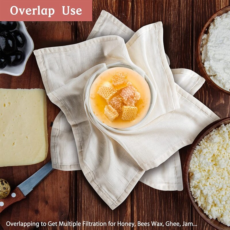 Muslin Cloths For Cooking, 50X50cm, Grade Hemmed Cheese Cloths For Straining, Unbleached Pure Cotton Cheese Cloth 3 Pcs