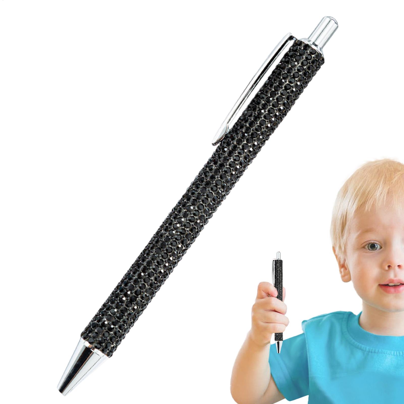 Balpen met parelmoer en strass steentjes, intrekbare inkt, luxe strass steentjes pen, schattige roségouden metalen schrijfwaren