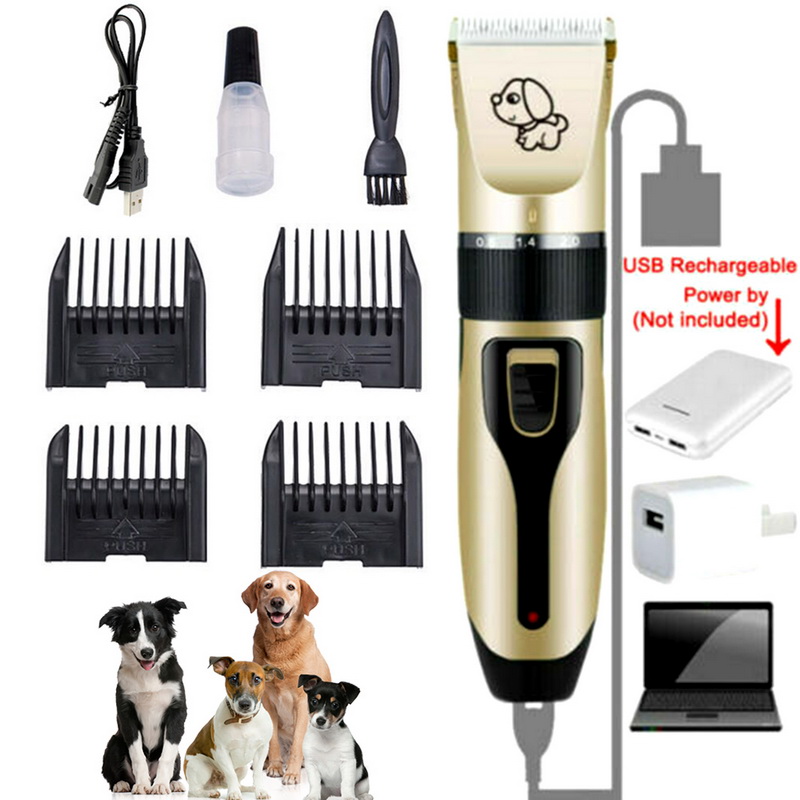 Tondeuse voor huisdieren, hondentrimmer, tondeuse voor dieren, tondeuse voor katten en honden, scheerapparaat met laag geluidsniveau, elektrische tondeuse: A