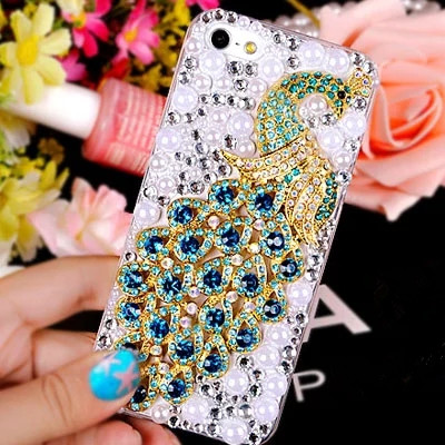 Bling Luxus Strass Pfau Blume Diamant Perle Weichen Abdeckung Fall Für Samsung S20 Ultra S10 S9 S8 Plus Note20 Ultra hinweis 10: For Galaxy S10