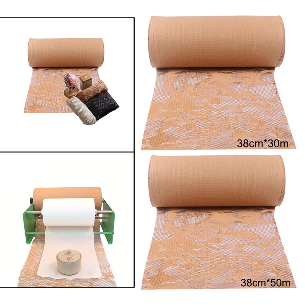 Honeycomb Cushioning Paper Roll Eco-friendly Bubble Kraft Paper Wrap for Packing and Moving 30/50 Meters