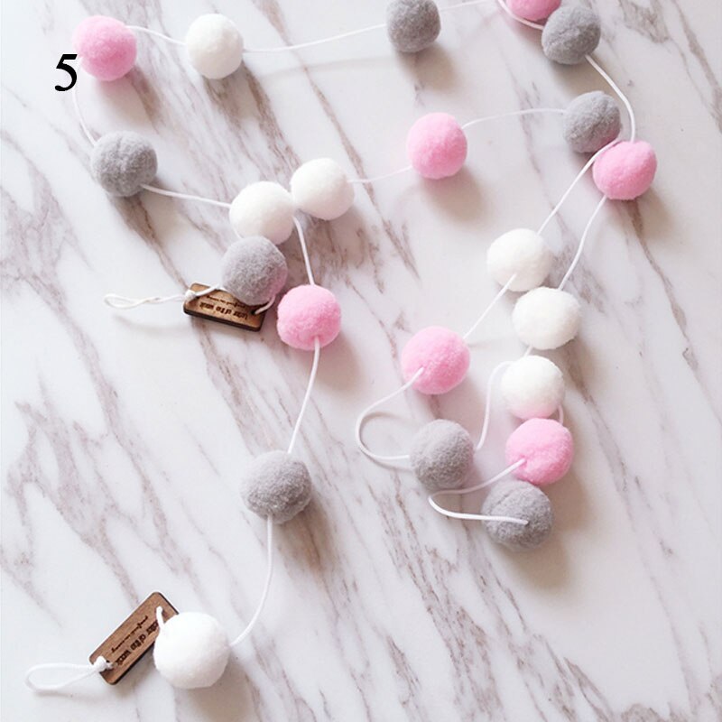 2M Pompoms Soft Pom Poms String Fur Ball Arts Toys Crafts DIY Apparel Sewing Fabric Supplies Wedding Home Decoration: 5