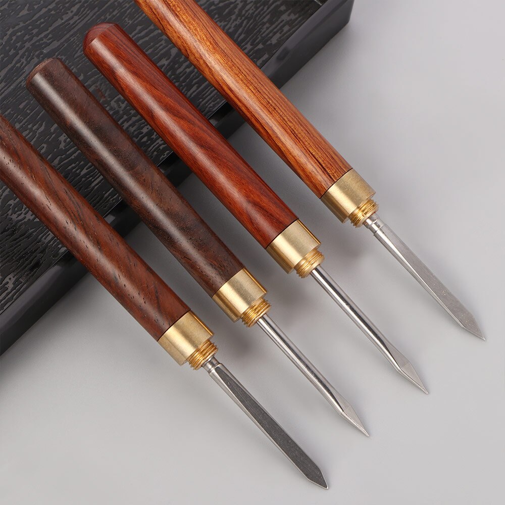 1Pcs Sandalwood Tea Knife Needle Pick With Wood Handle Puer Tea Tools Cone Needle Breaking Prying Tea Brick Tool