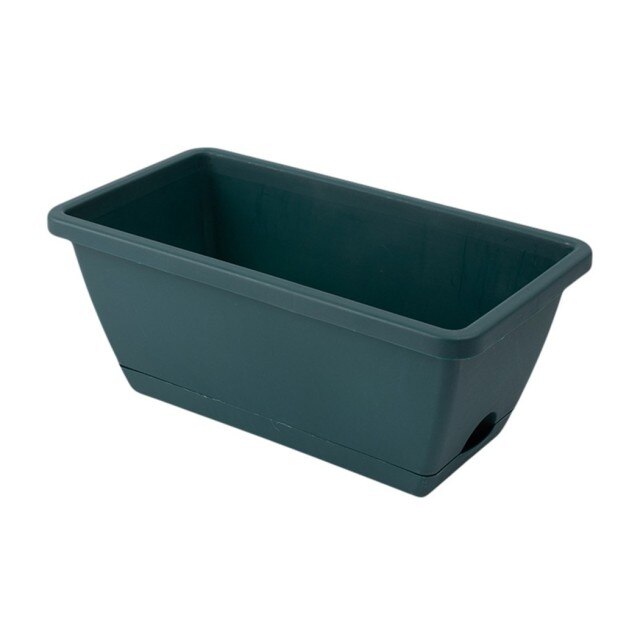 Plastic Pot Flower Plastic Planter Pot Bunga Panjang Plastik Planter Box Gardening Tools Hanging Baskets: Army green