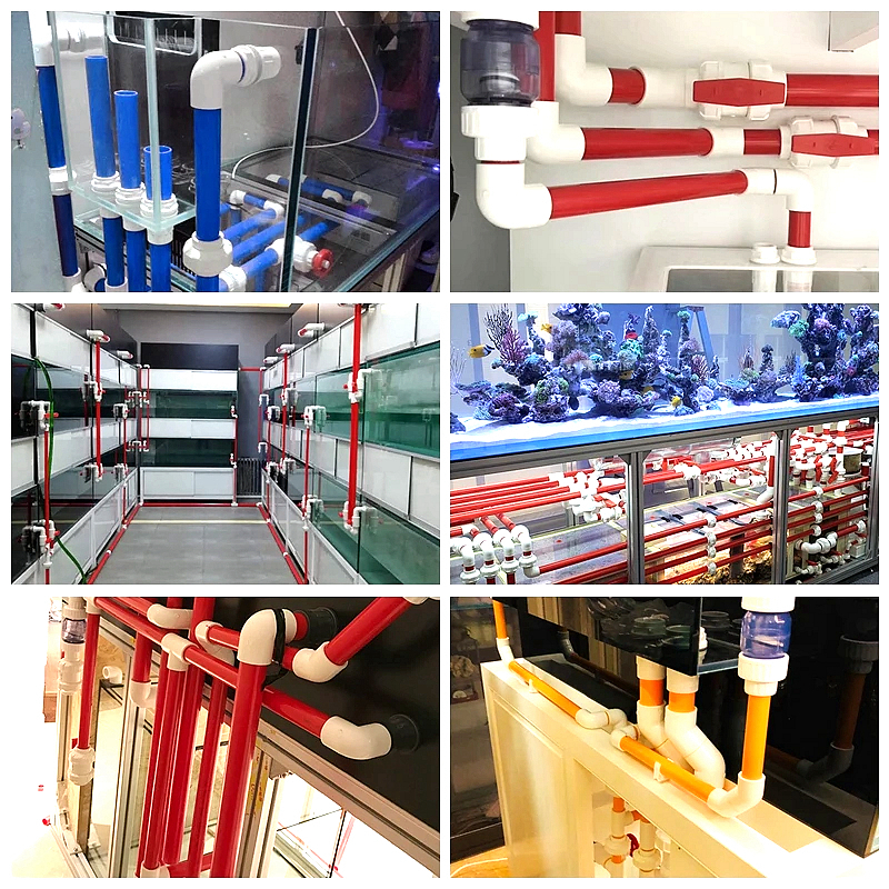 50cm PVC Water Pipe 25~50mm Red/Orange/Blue/Purple Aquarium Fish Tank Water Supply Pipeline Garden Irrigation Household PVC Pipe