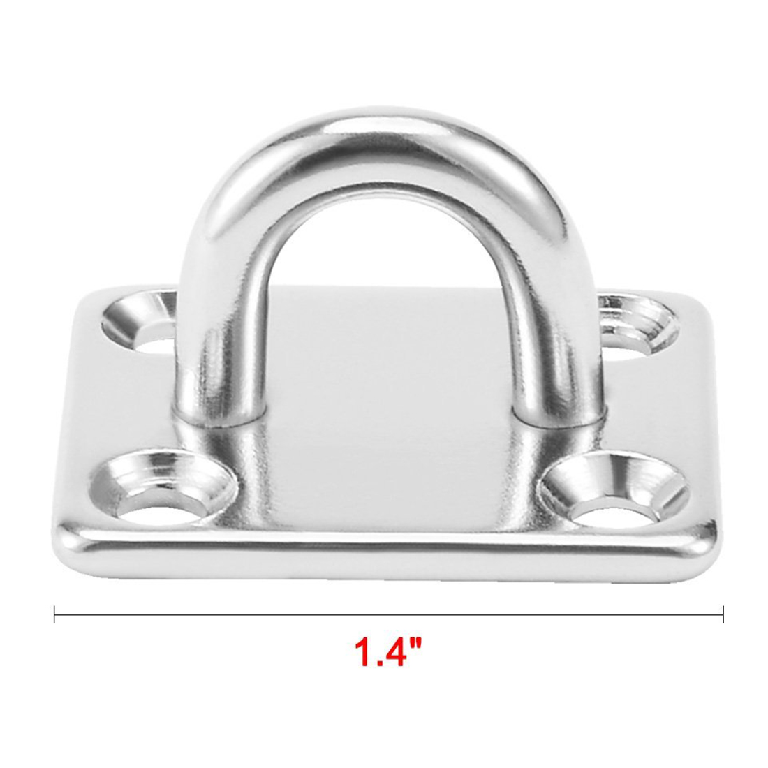 304 Stainless Steel 5mm Thick Ring Square Sail Shade Pad Eye Plate Boat Rigging 6pcs