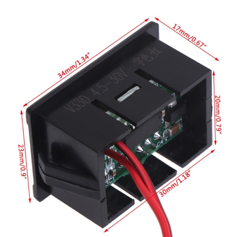 Mini Auto Voltmeter 12V Digital LED Display Volt Meter Gauge Voltage Panel Meter 2 Wires Car Accessoties for Automoble/Moto