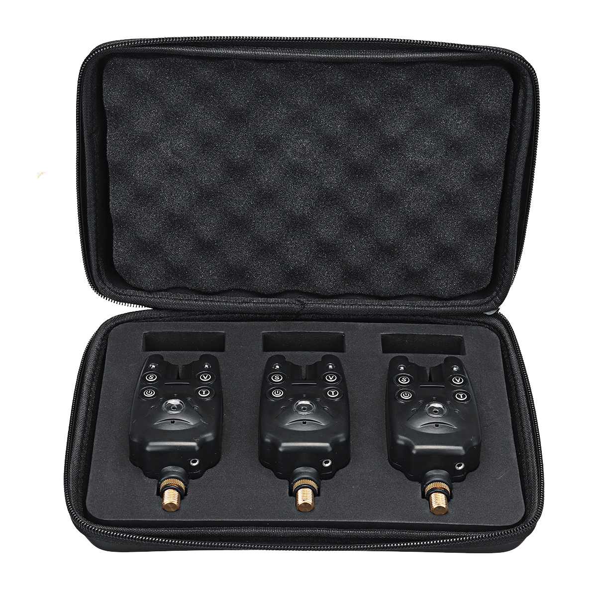 3 X Fishing Fish Bite Alarm Elektronische Buzzer Op Hengel Met Luide Sirene Daytime Night Indicator Met Led Licht: black 3PC