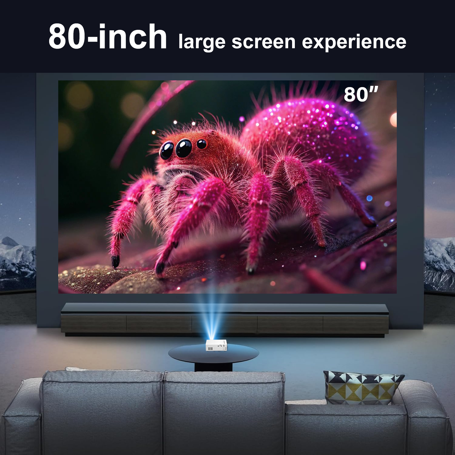 Portable mini projector with usb and hdmi, compact hd home cinema film video dlp led for outdoor use