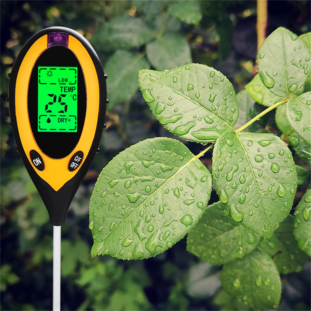 Soil pH Tester, 4 in 1 PH Light Moisture Acidity Tester Soil Tester Moisture Meter Plant Soil Tester Kit for Flowers