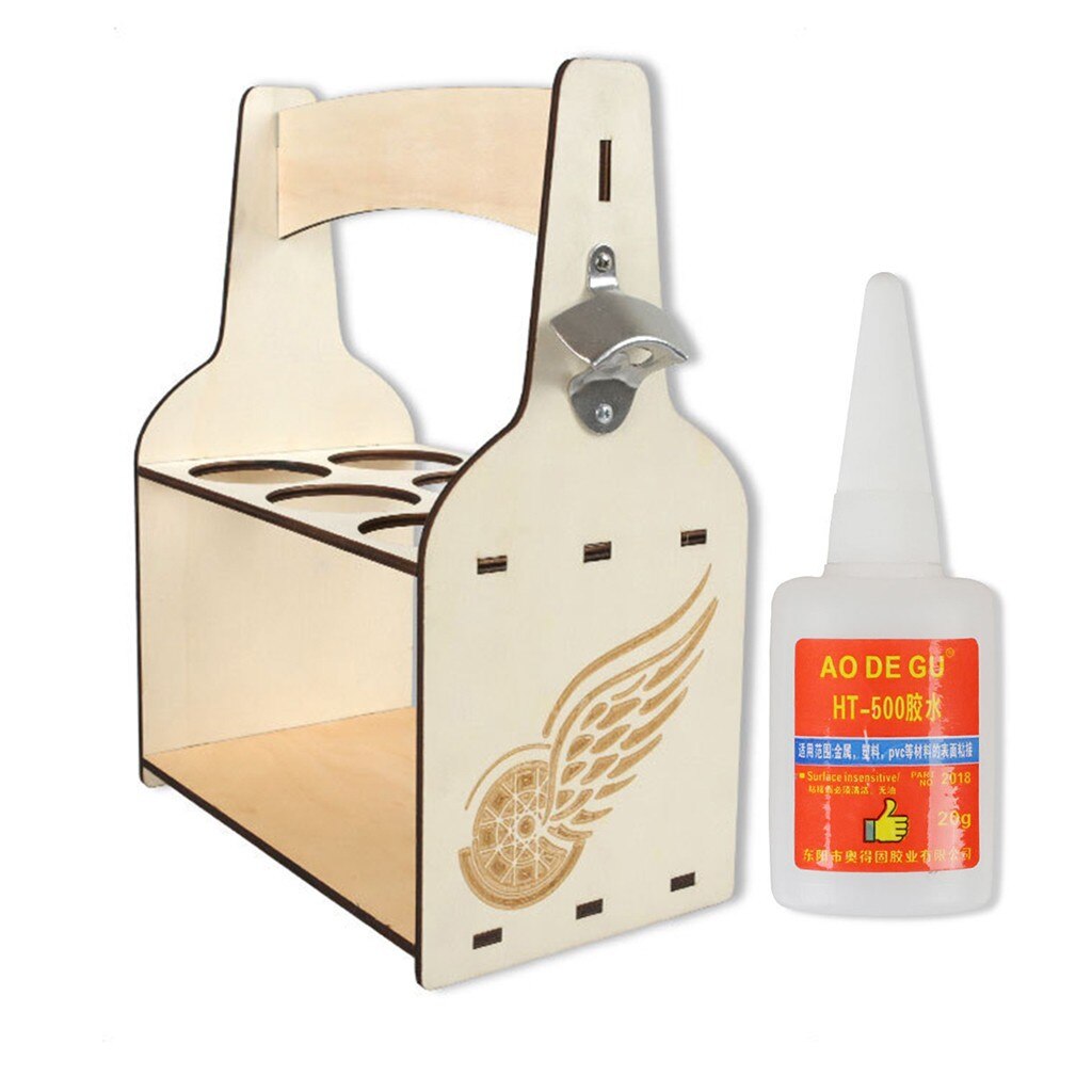 Beer Crate Bottle Carrier Cans Beer Wooden Storage Rack With Handle Bar Accessories Bottle Holder Display Shelf party supplies: A