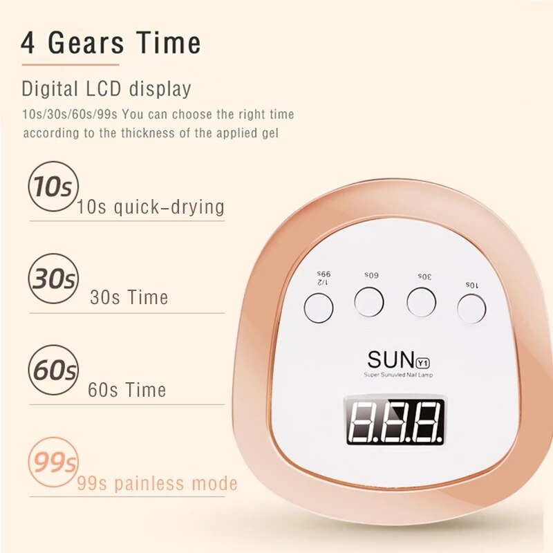 168W UV LED Nail Lamp SUNY1 Manicure Nail Dryer 4 MODE With Motion Sensing LCD Display Touch Switch Curing Poly UV Gel Light