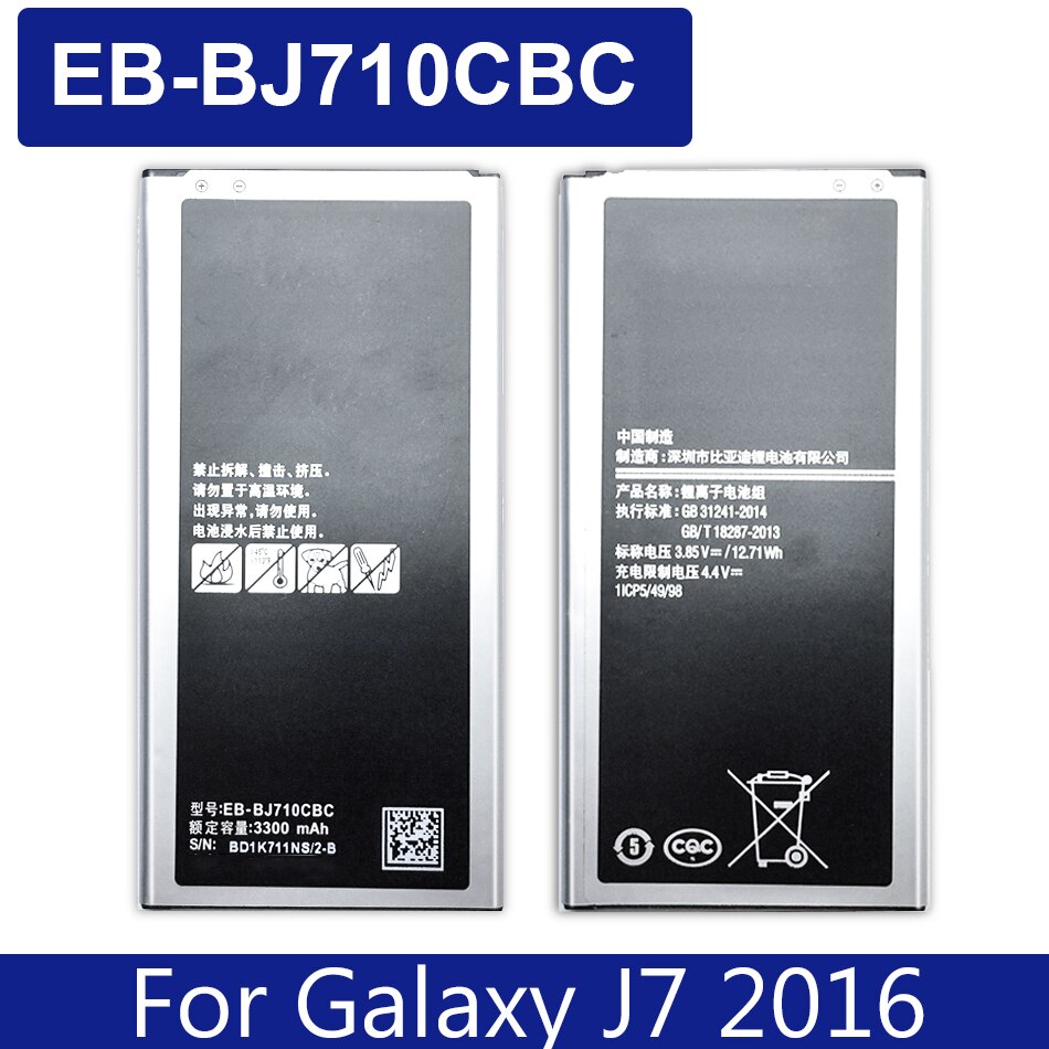 Bateria EB-BJ510CBE para samsung galaxy, bateria para samsung galaxy j5 2016 j510 j510f e samsung j1 j2 j3 j5 j7 2015 2016 2017 eb bi510cbe/bj120cbe: J7 2016 EB-BJ710CBC