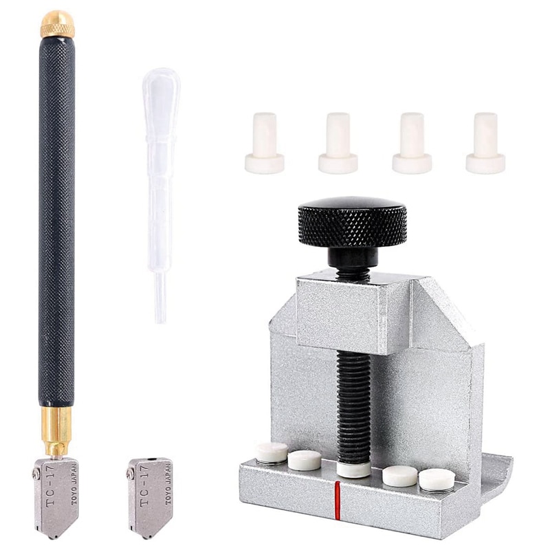 8Pcs Glass Cutting Tool Set with Glass Breaking Pliers and Glass Cutter Tool Glass Tool Kit: Default Title