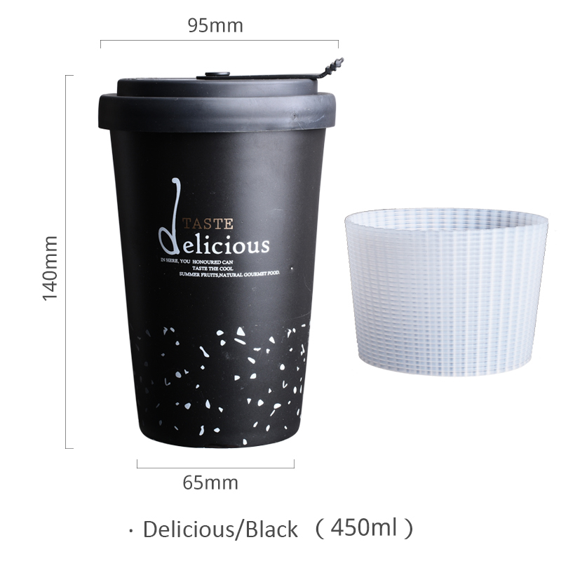 ROKEN Rvs Bekers met Deksels en Rietjes 350 ML Metalen Drinken Mokken Koffie Mok Food Grade Cups BPA Gratis voor Kinderen Volwassenen: Delicious-Black