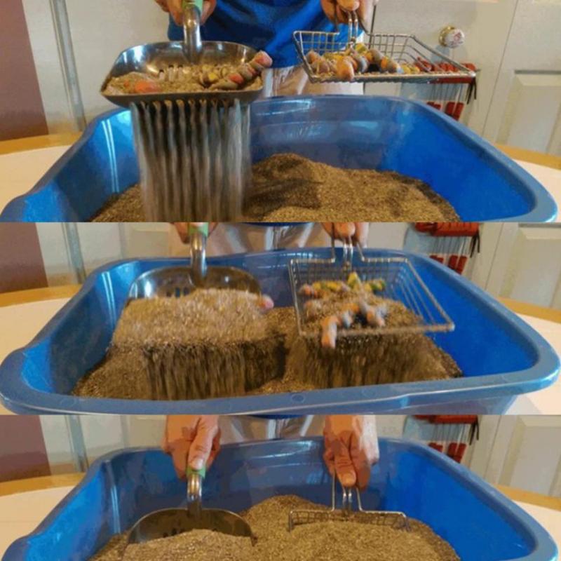 Metal jern hule kattegrus skovl katteholder kæledyr scoop værktøj rengøringsmateriel skovl scoop poop renere metal kæledyr pleje c  e4 g 0