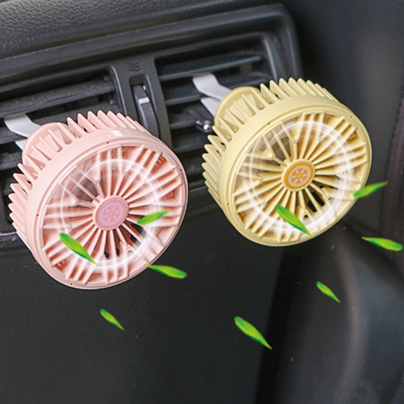 Mini Auto Airco Ventilator Usb Oplaadbare Auto Ventilator Met Led Verlichting Voor Wind Outlet Center Console Fan Auto Interieur