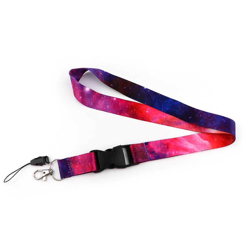 YL200 Starry sky Key Lanyard Car Keychain Badge Holder Personalise Office ID Card Pass Gym Mobile Phone Accessories: grass green