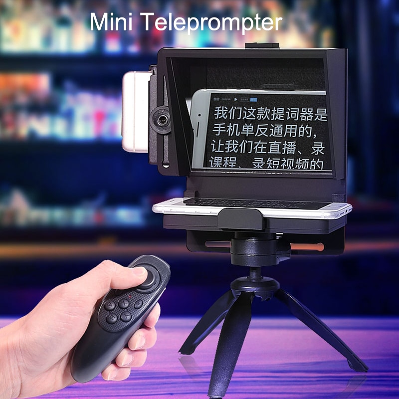 Mini Teleprompter Portable Inscriber Mobile Teleprompter Artifact Video for Samsung iPhone and DSLR Recording VS bestview T1
