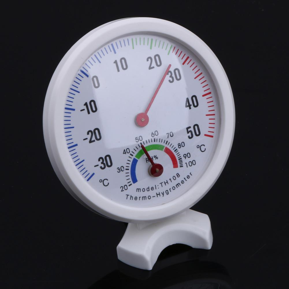 Mini Thermometer Hygrometer Self adhesive Round High Accuracy Thermometer For Window Indoor Outdoor Wall Greenhouse Garden Home