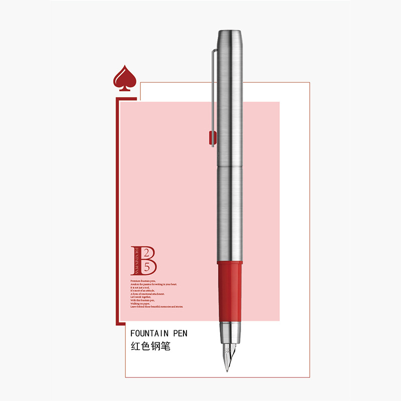 MAJOHN B25 Ball Point Pen/Fountain Pens, Metal Rod Smooth Fine Writing Lines Compact Portable Calligraphy Study School Supplies: Blue