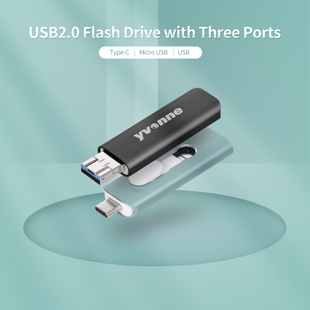 yvonne Y15D usb flash drive 32/16GB usb stick USB Type-C Micro USB Three Ports OTG Flash Drive u disk for Mobile Phone/PC/Laptop