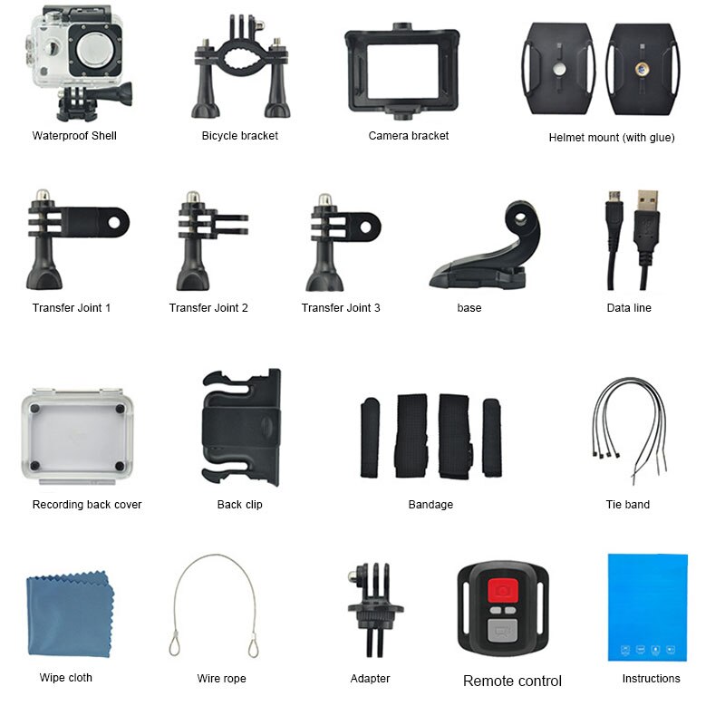 Cámara impermeable Full HD con lente gran angular de 170 grados, compatible con foto de lapso de tiempo DJA99